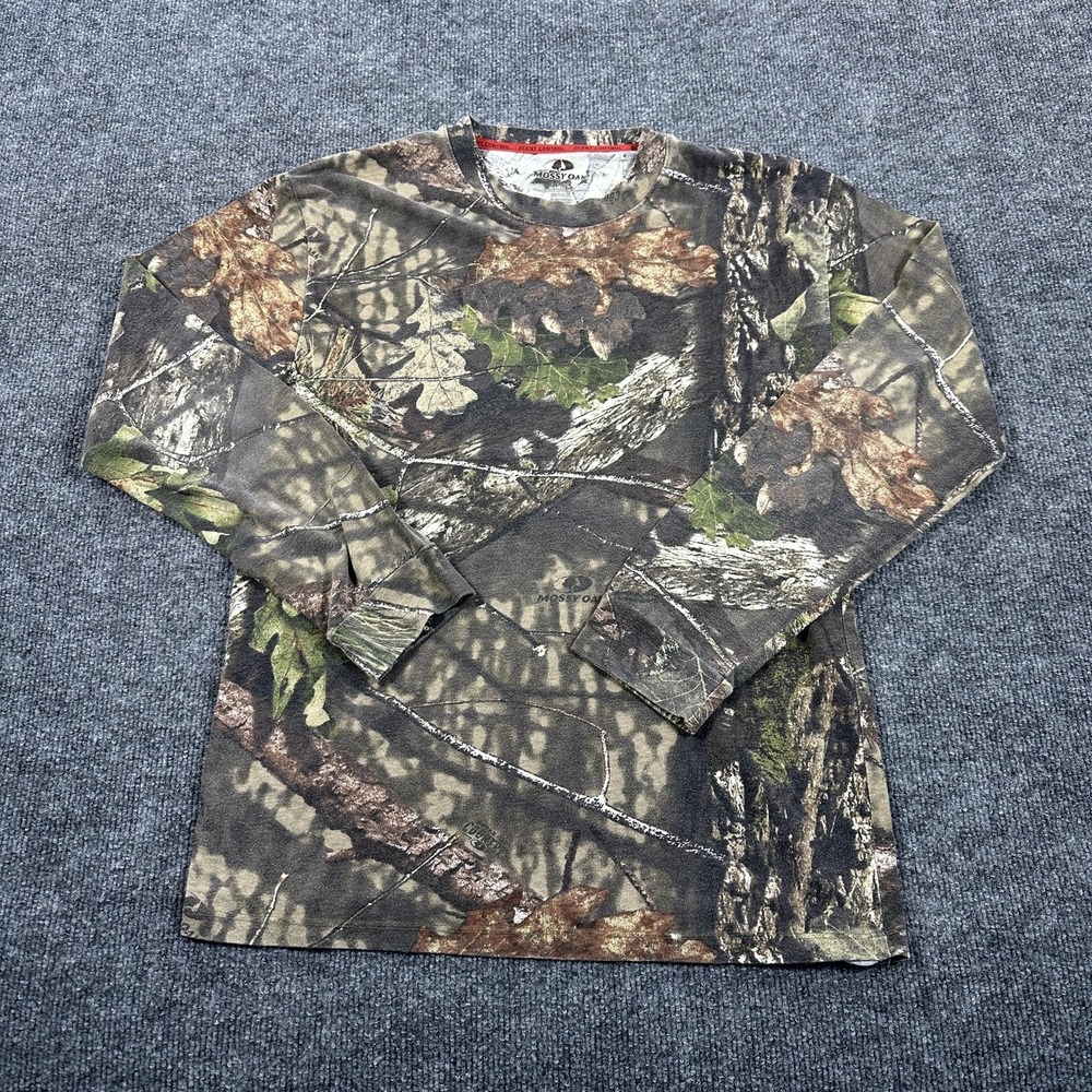 Mossy Oak Long Sleeve Shirt‎ Mens Small Brown Excellent Camo Scent Control Tee